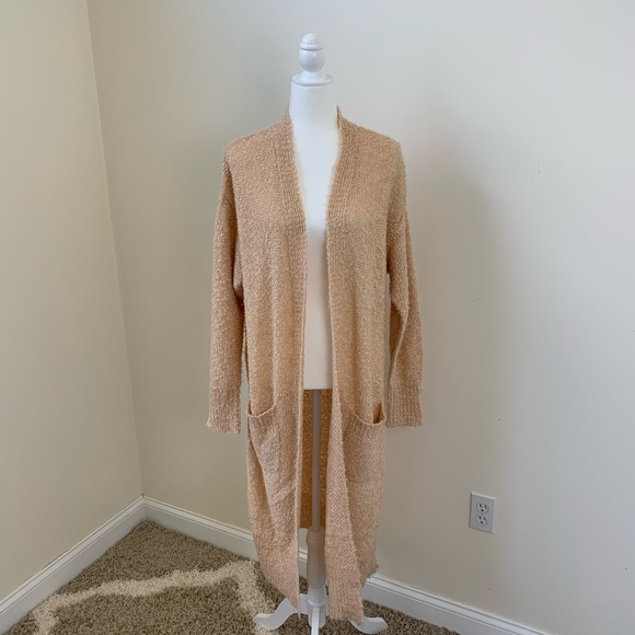 NWT Solutions Long Peach Knit Cardigan - Picture 6 of 6